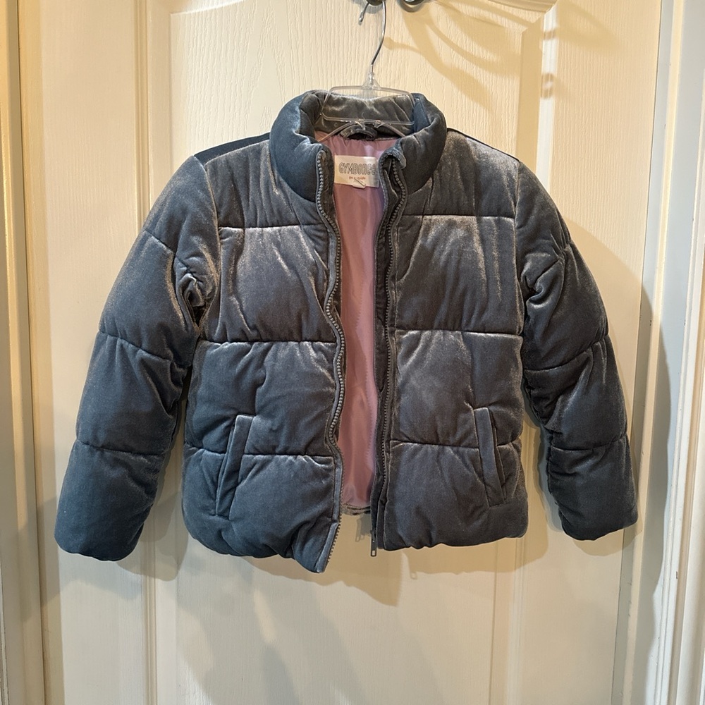 ✨ Like New Gymboree Gray Velvet Puffer Jacket ✨